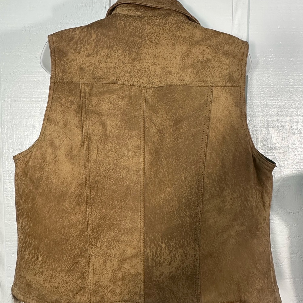 Wilson’s Leather Maxima Brown Fur Lined Vest Size XL EUC - Picture 9 of 10